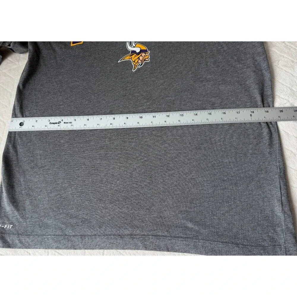 Nike Minnesota Vikings Mens M Dri-FIT Long Sleeve Shirt NFL Football Gray